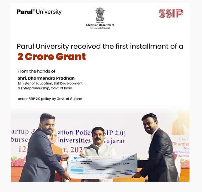 PU celebrates a boost in innovation by receiving the first installment of a 2 crore grant from GOI