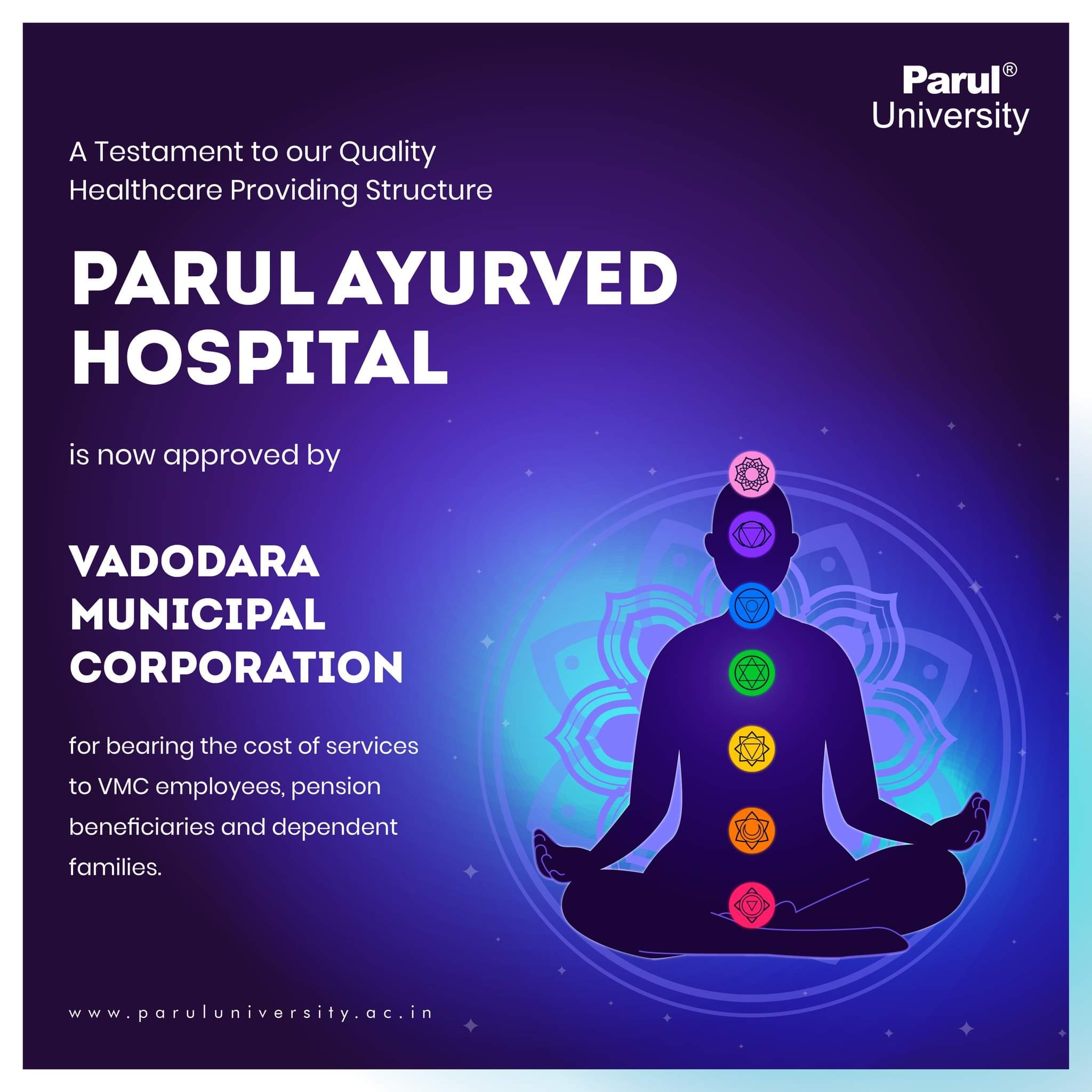 Parul Ayurved Hospital receives approval from the Vadodara Municipality for bearing the cost of health care services.