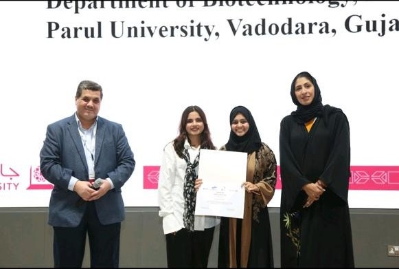 International conference participation certificate received by Parul University students