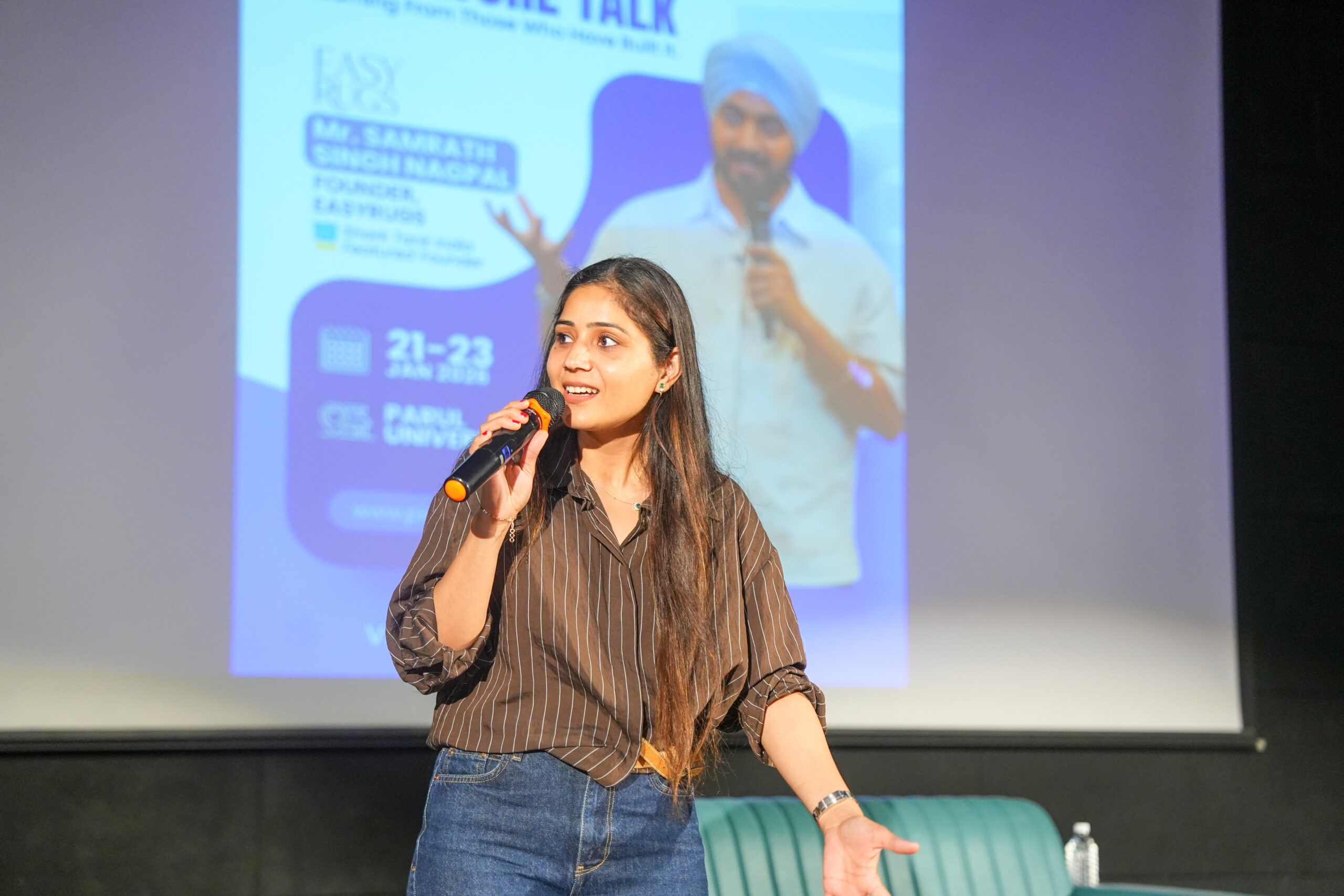 Student building startup from hostel room at night