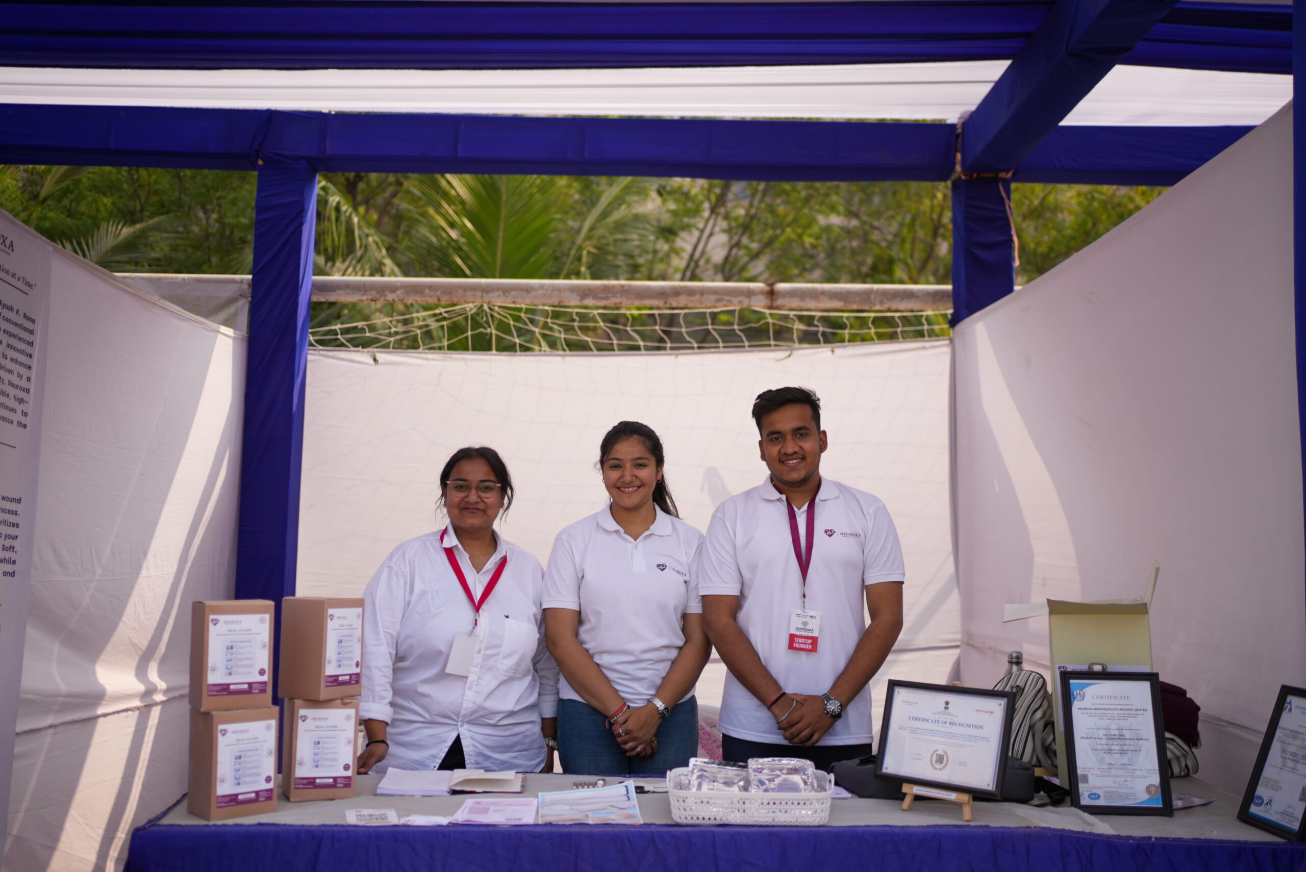 Student startup team working inside campus incubation center