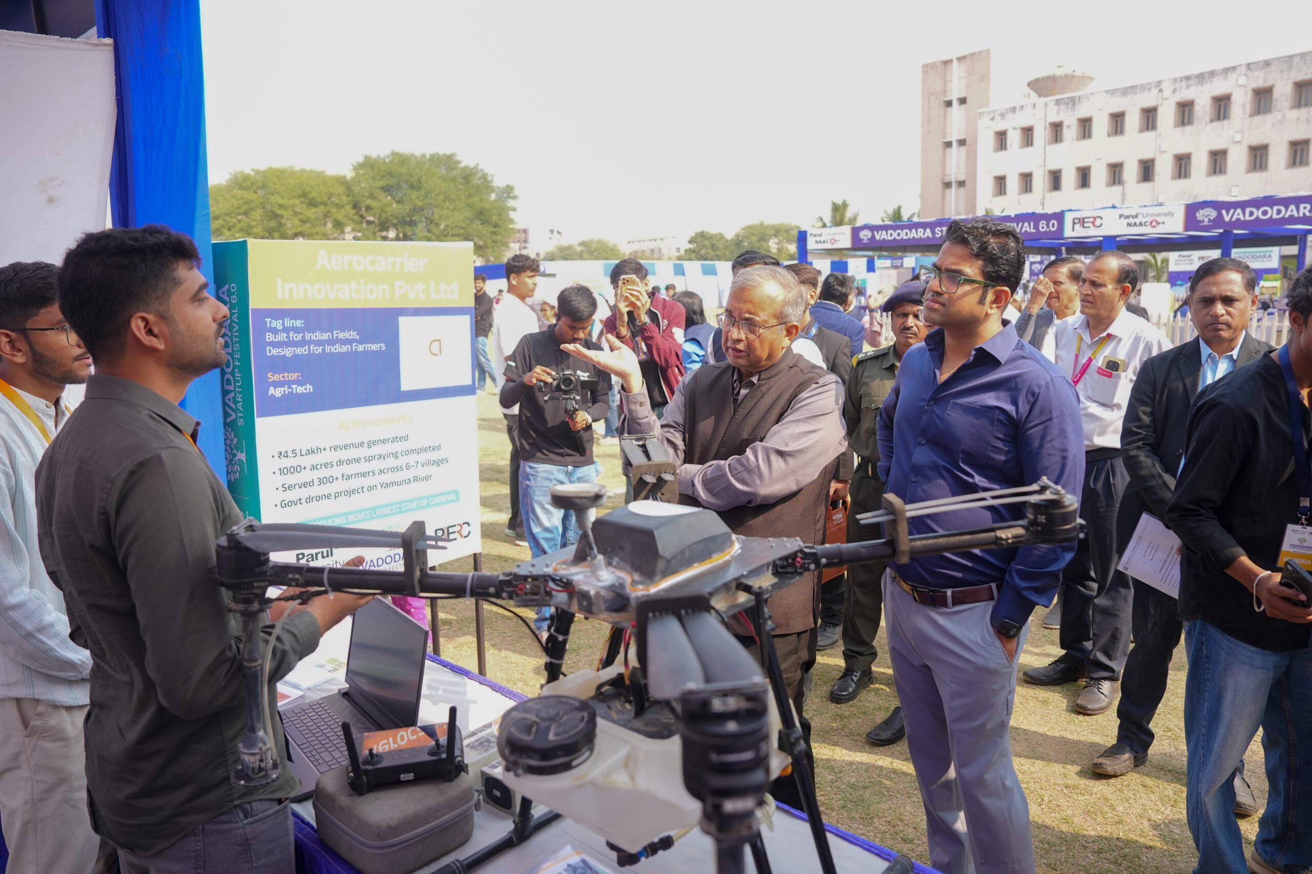 Student founder pitching revenue startup at VSF - Vadodara Start-up Festival 6.0