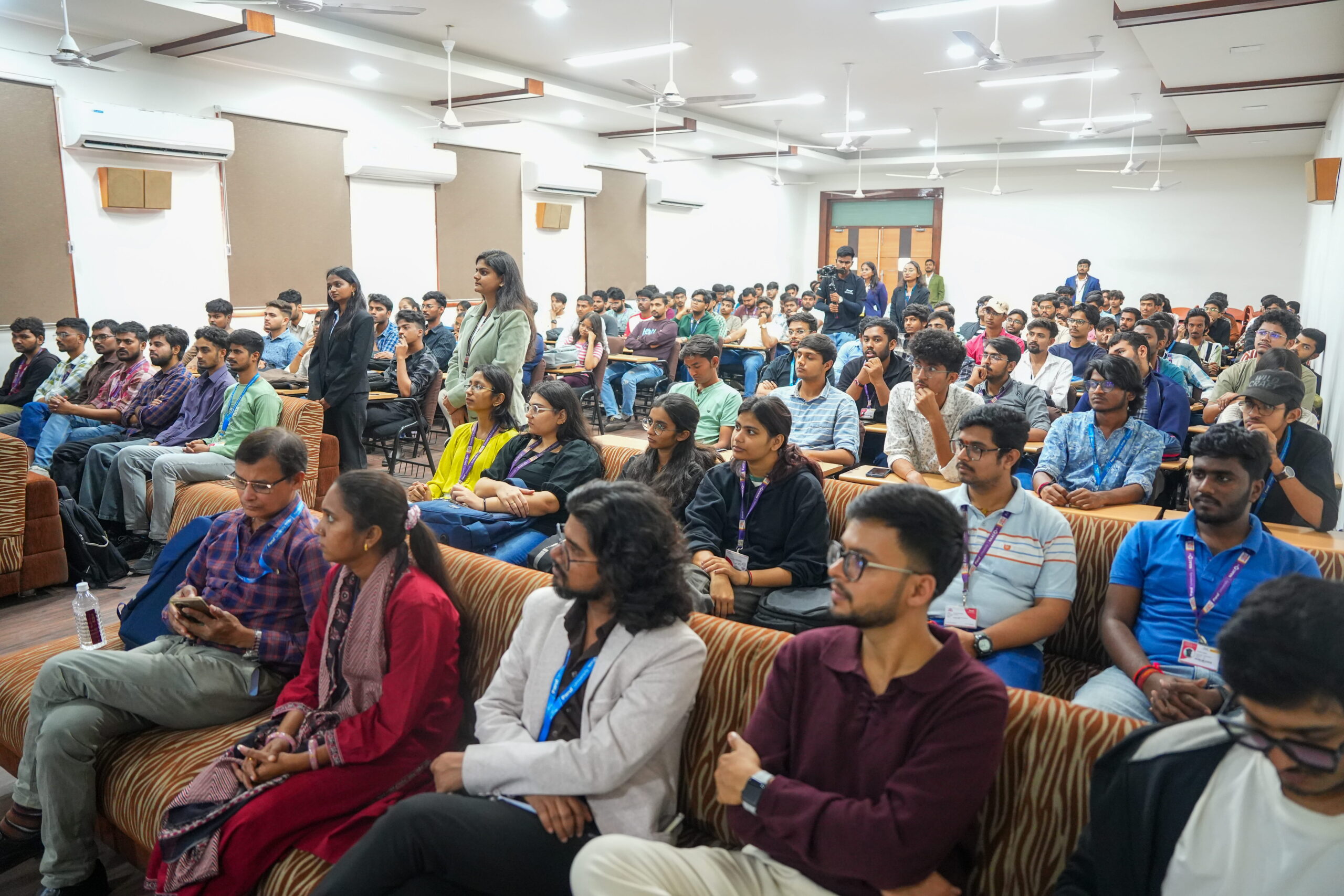 Students attending co-founder masterclass at Parul University