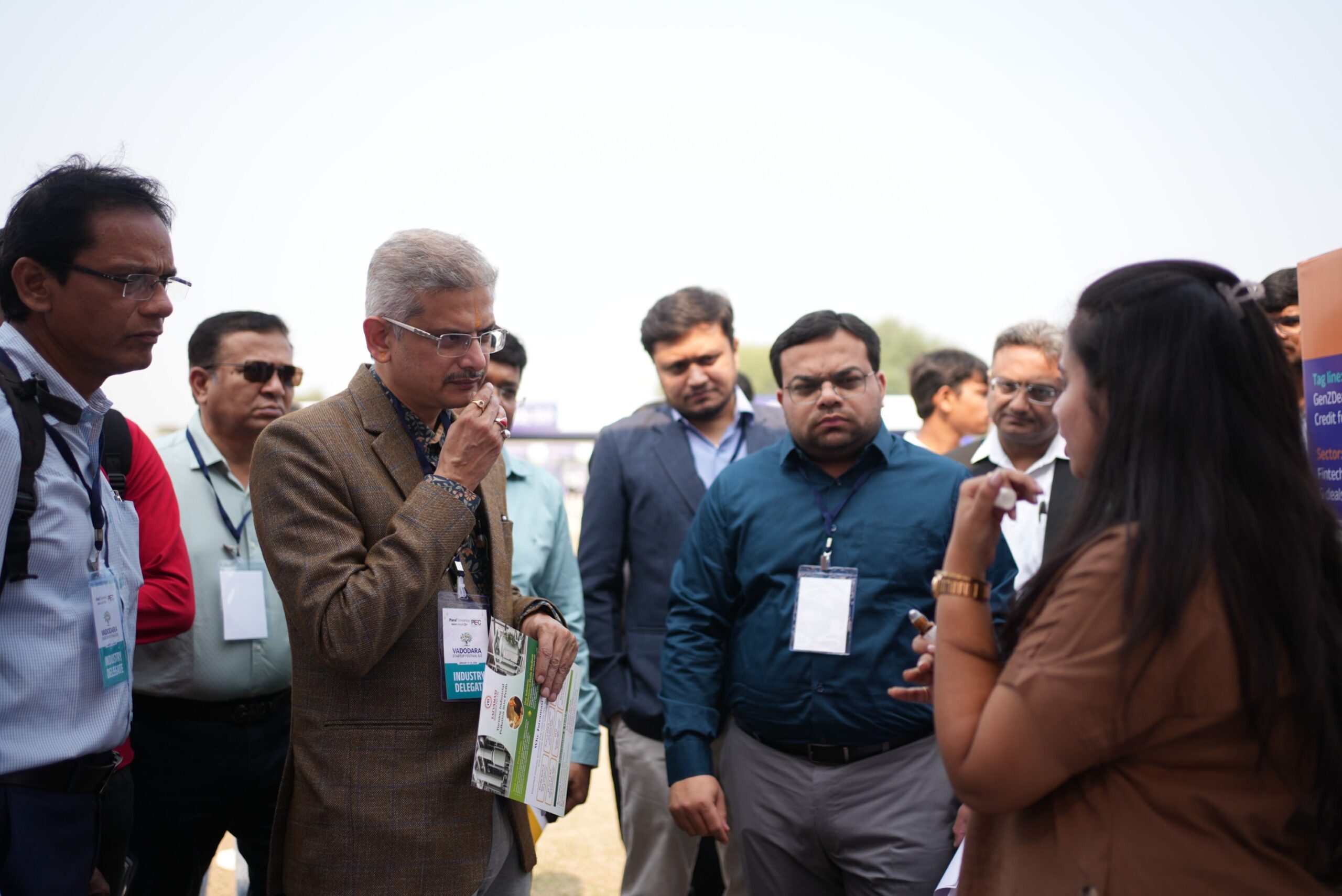 Investors engaging with student entrepreneurs at Parul