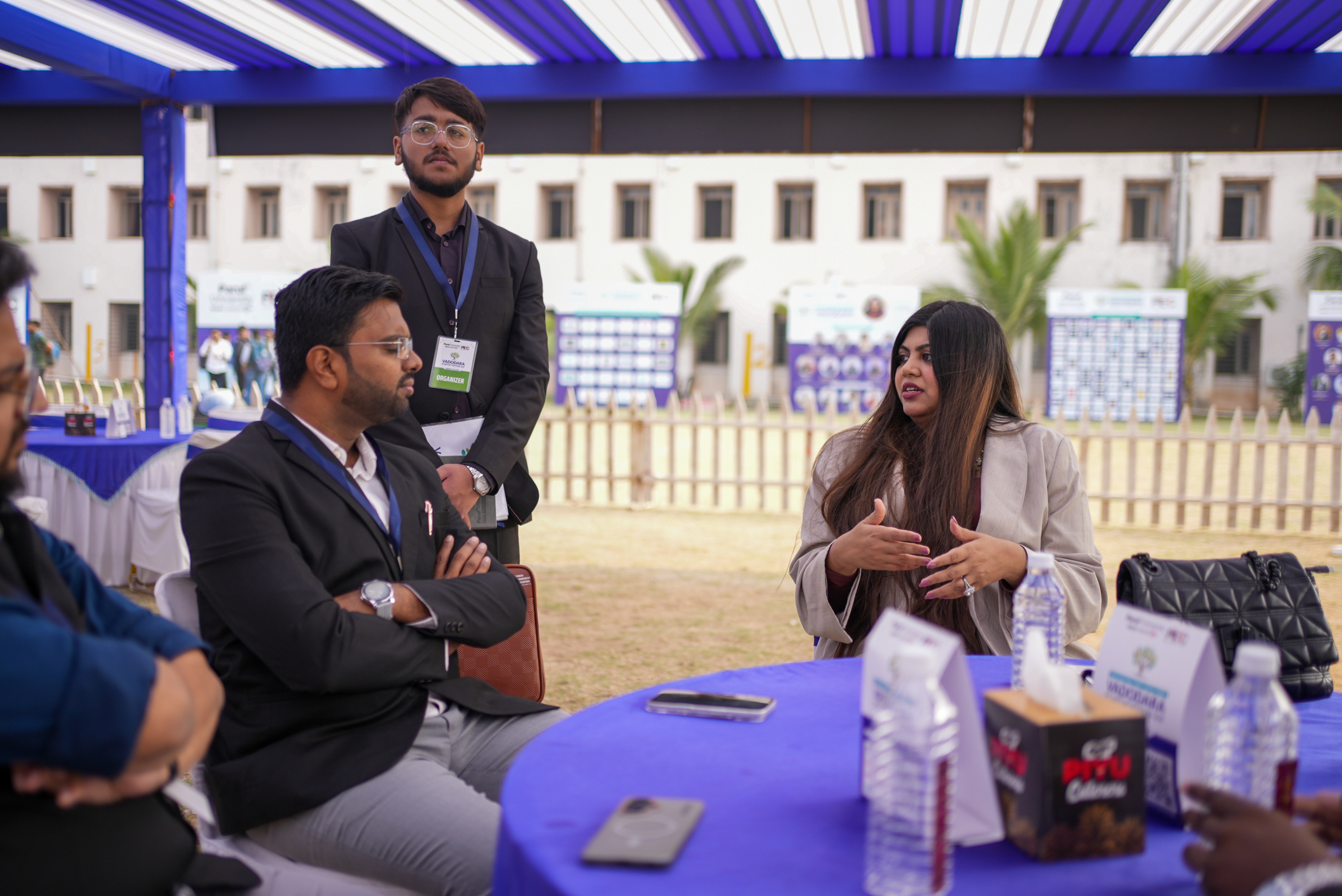 Student startup team collaborating at Parul University incubation center