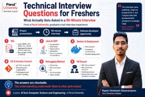 Technical Interview Questions for Freshers: What Actually Gets Asked, from a Parul University Graduate’s Ninety-Minute Interview