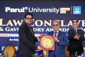 : "Justice N.S. Sanjay Gowda addressing the DPDP Act and AI governance at Law Conclave 2026