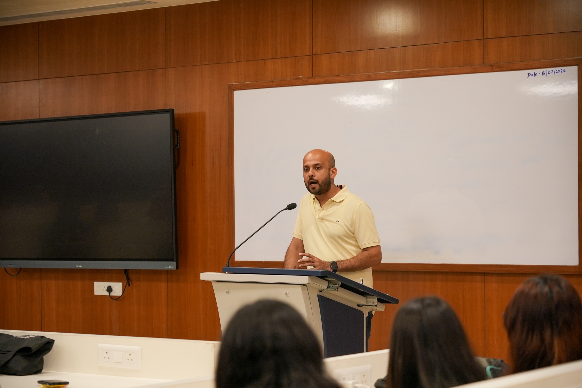 Podcast production and studio formats discussed during the masterclass at Parul University