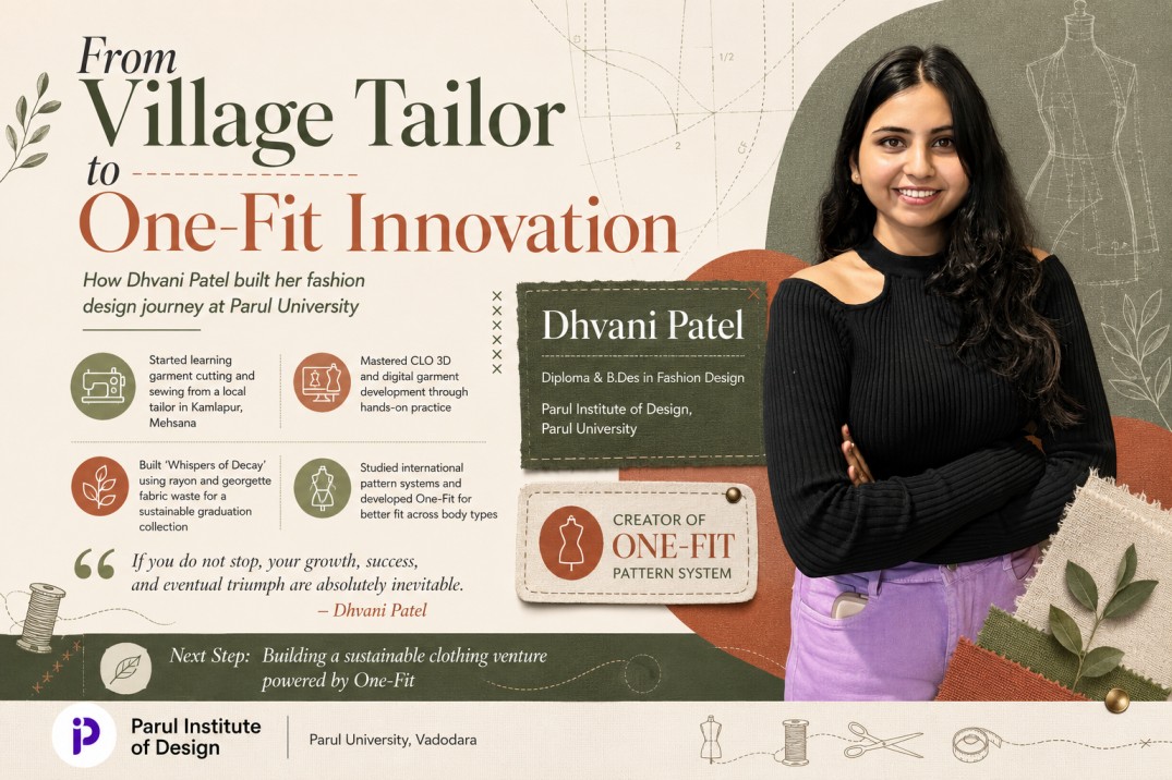 Dhvani Patel, fashion design student at Parul Institute of Design, Parul University