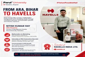 From Ara, Bihar to Havells: How a Parul University MBA Marketing Student Earned His Placement