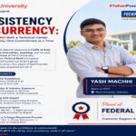 "Yash Machhi, B.Tech CSE student at Parul University, placed at Federal Bank" | Portrait or campus photo of the student, captioned with programme and placement.