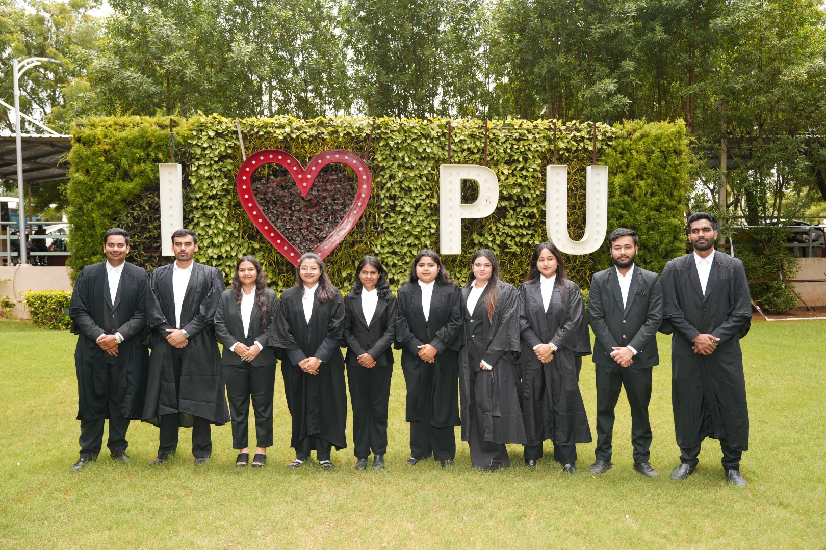 Law graduates wearing the advocates' band, symbolising entry into the legal profession