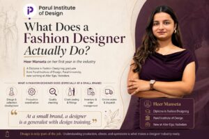 Heer Manseta, Diploma in Fashion Designing graduate of Parul Institute of Design, Parul University