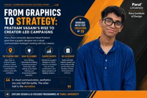 Pratham Vasani, Parul University visual communication graduate and design strategist