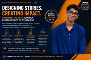 Prathamm Vasani, Parul University visual communication graduate and design strategist