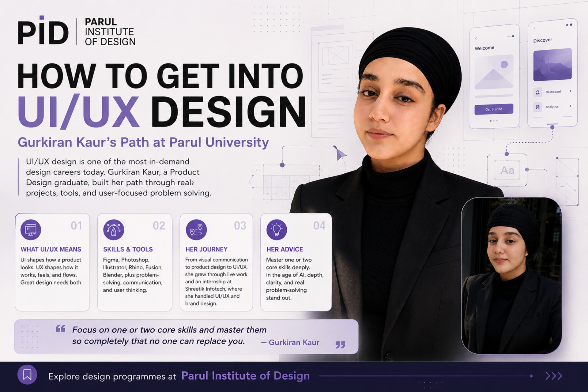 A UI/UX designer building interface wireframes and prototypes, the core work of designing digital product experiences.