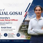 Kunjal Gosai, a Parul University aeronautical engineering graduate, commissioned as a Naval Air Operations Officer and the University’s first female Naval officer.
