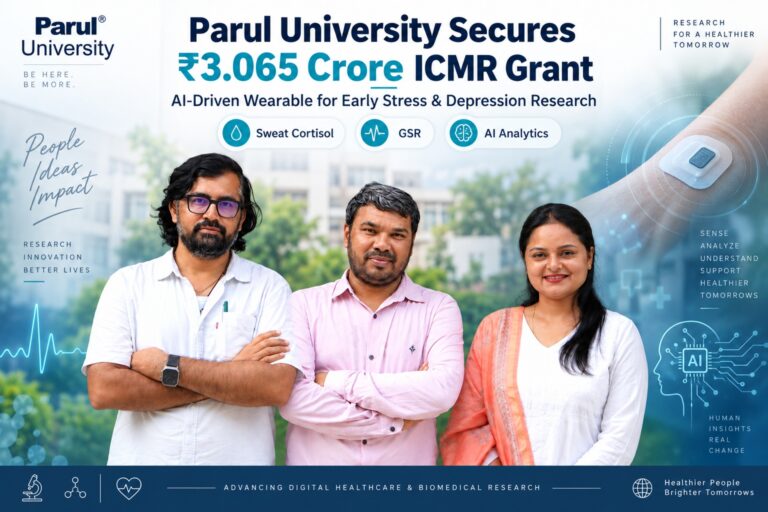 Parul University Secures 3.065 Crore ICMR Grant for an AI-Driven Wearable for Mental Health Research!
