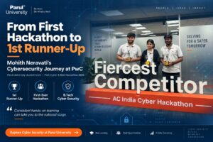 Neravati Mohith, B.Tech Cyber Security at Parul University, 1st Runner-Up at PwC AC India’s Fiercest Competitor 2026.