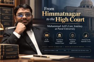 Muhammad Arif, an LL.B student at Parul Institute of Law, Parul University.