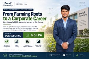 Om Jaiswal, an MBA student at Parul Institute of Management and Research, placed at Ola Electric