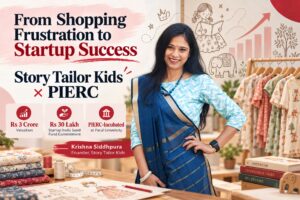 Krishna Siddhpura, co-founder of Story Tailor Kids, a PIERC-incubated startup at Parul University.
