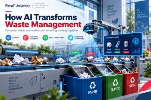 AI-powered waste segregation and management, explained at Parul University.