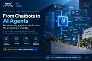 Agentic AI and AI agents explained, from the AI programme at Parul University.