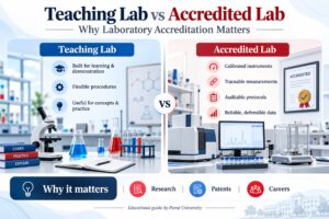 NABL Accreditation Signed By Parul University. Differentiating a teaching laboratory and an accredited laboratory.