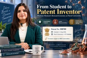 Muskan Memon, from dissertation student to named inventor on a granted patent at Parul University