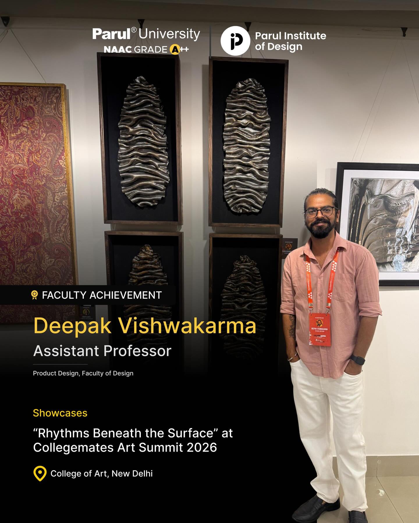 Deepak Vishwakarma Showcases “Rhythms Beneath the Surface” at Collegemates Art Summit 2026