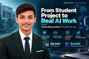 Harsh Bhanushali, Parul University CSE student and founder of Dualmind Lab