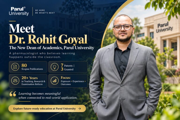 Meet Dr. Rohit Goyal, Parul University’s New Dean of Academics: A Pharmacologist Who Believes Learning Happens Outside the Classroom