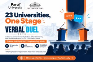 Verbal Duel 2026, a state-level inter-university debate competition at Parul University