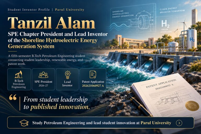 Tanzil Alam of Parul University: SPE Chapter President and Lead Inventor of the Shoreline Hydroelectric Energy Generation System