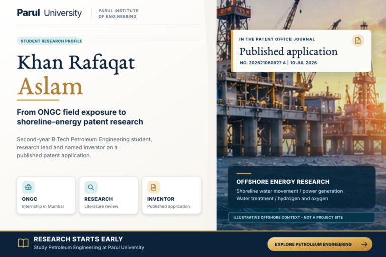Khan Rafaqat Aslam of Parul University: Research Lead on the Shoreline Hydroelectric Energy Generation System Patent