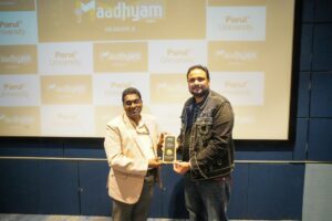 Filmmaker Devendra Malviya leading the Scene to Screen masterclass at Parul University Maadhyam Season 5